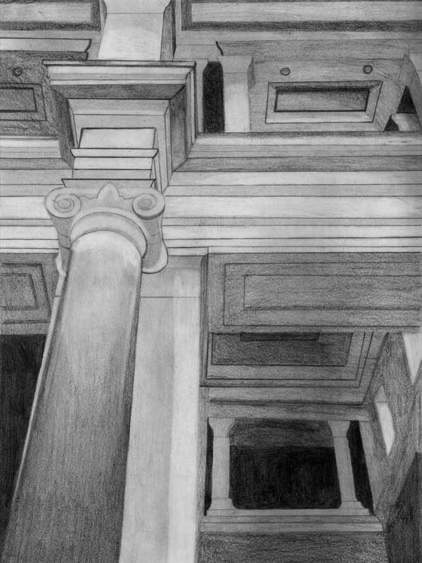 Law courts - perspective drawing